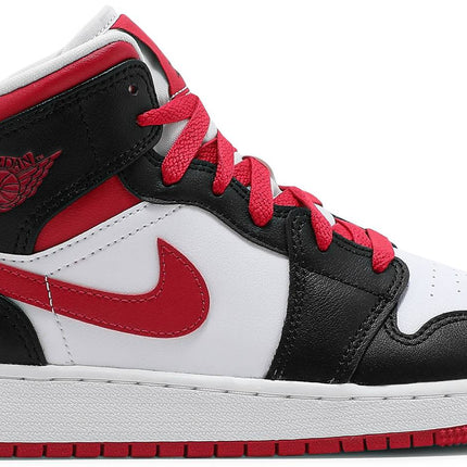 Nike Grade School Womens Air Jordan 1 Mid Sneakers - 'White Very Berry'