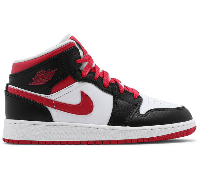 Nike Grade School Womens Air Jordan 1 Mid Sneakers - 'White Very Berry'
