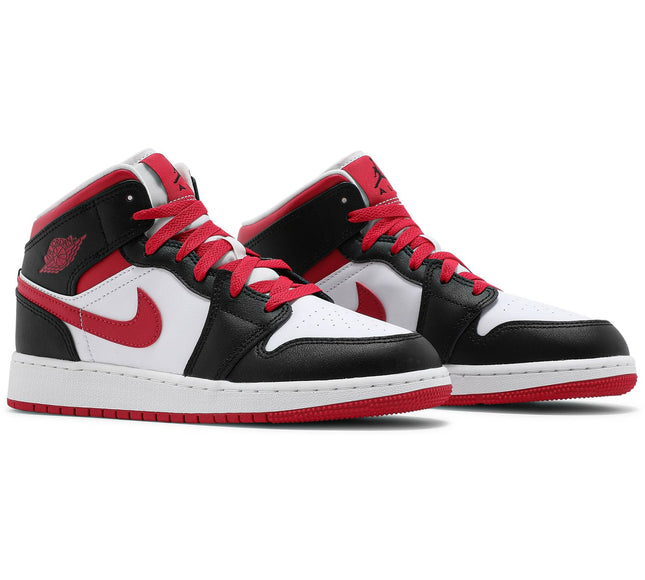 Nike Grade School Womens Air Jordan 1 Mid Sneakers - 'White Very Berry'