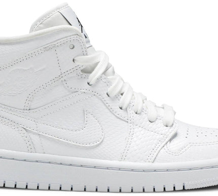 Nike Womens Air Jordan 1 Mid Sneakers - 'White Snakeskin'