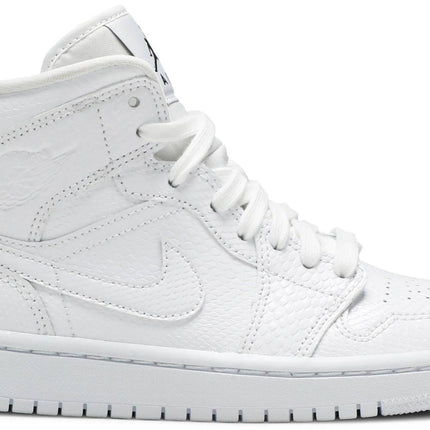 Nike Womens Air Jordan 1 Mid Sneakers - 'White Snakeskin'