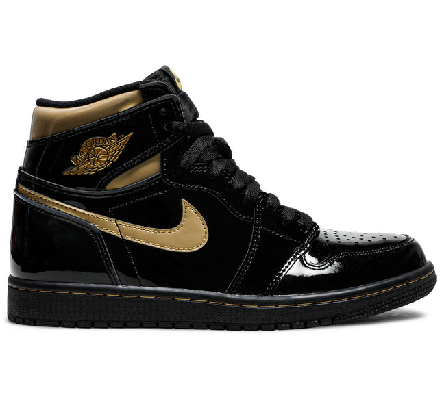 Nike Mens Air Jordan 1 Retro High OG Sneakers - 'Black Metallic Gold'