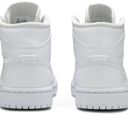 Nike Womens Air Jordan 1 Mid Sneakers - 'White Snakeskin'