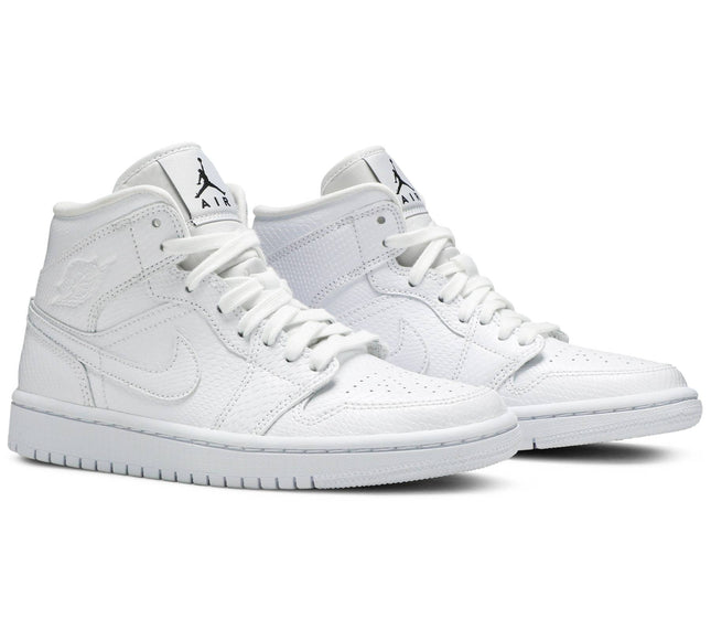 Nike Womens Air Jordan 1 Mid Sneakers - 'White Snakeskin'
