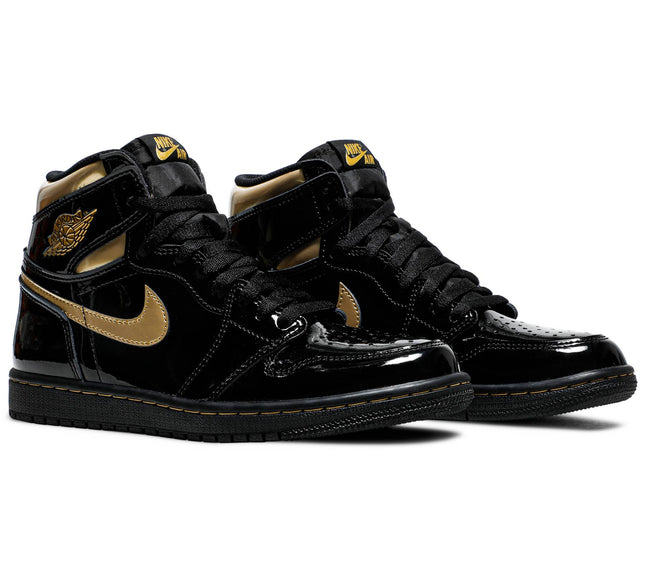 Nike Mens Air Jordan 1 Retro High OG Sneakers - 'Black Metallic Gold'