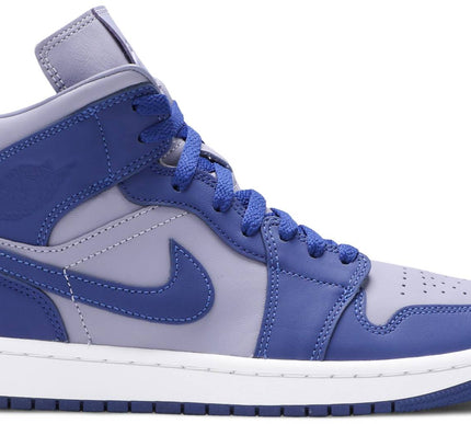 Nike Womens Air Jordan 1 Mid SE Sneakers - 'Iron Purple Deep Royal'