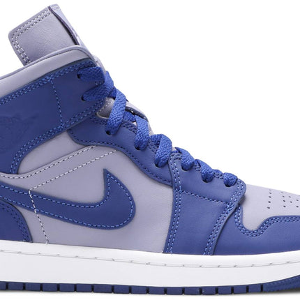 Nike Womens Air Jordan 1 Mid SE Sneakers - 'Iron Purple Deep Royal'
