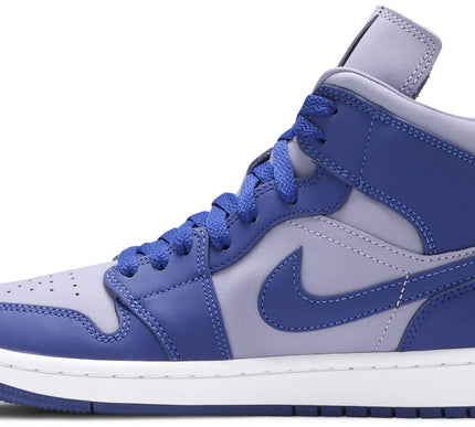 Nike Womens Air Jordan 1 Mid SE Sneakers - 'Iron Purple Deep Royal'
