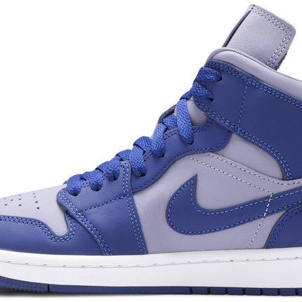 Nike Womens Air Jordan 1 Mid SE Sneakers - 'Iron Purple Deep Royal'