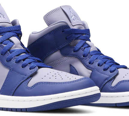 Nike Womens Air Jordan 1 Mid SE Sneakers - 'Iron Purple Deep Royal'