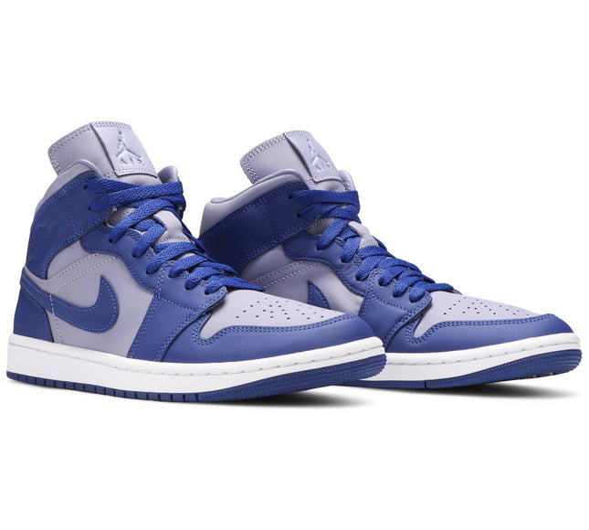 Nike Womens Air Jordan 1 Mid SE Sneakers - 'Iron Purple Deep Royal'